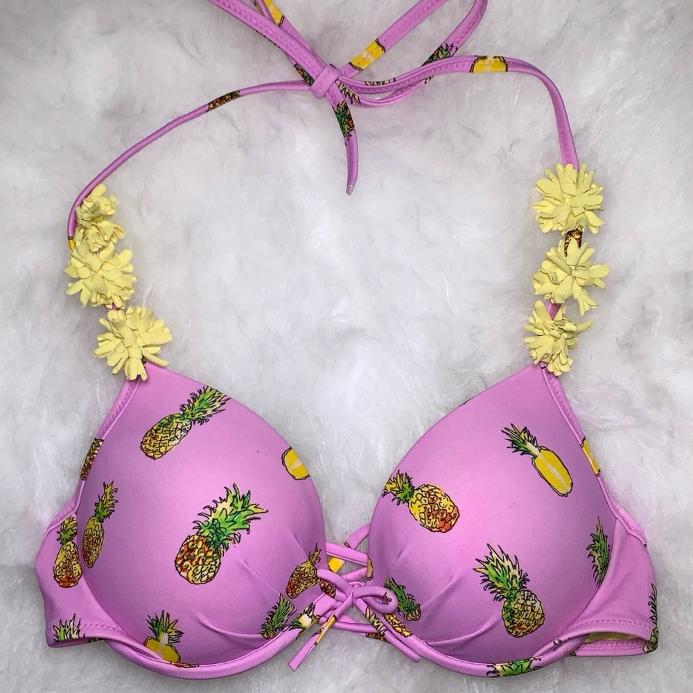 VS PINK Pineapple Push Up Bikini Top